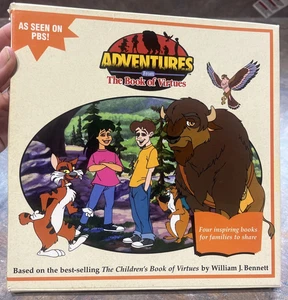Adventures from The Book of Virtues Boxed Set PBS 4 books 1996 Honesty Courage - Picture 1 of 20