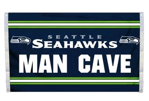 NFL SEATTLE SEAHAWKS 3' X 5' UOMO BANDIERA GROTTA PER IL 12° UOMO, "NUOVO"/SIGILLATO  - Foto 1 di 2