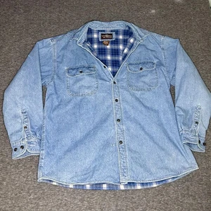 Levis Strauss Jacket Mens XL Blue Denim Sherpa Lined Flannel Shacket Western - Picture 1 of 9