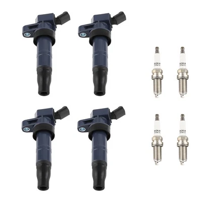 4 Ignition Coils & Spark Plugs for Hyundai Santa Fe Sonata 2.4L 2009-2012 UF611 - Image 1 of 4