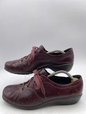 Zapatos cómodos Romika para mujer talla 9 de cuero borgoña con cordones parte superior baja punta redonda Foto 1 de 4