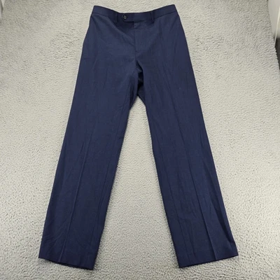 Calça social masculina Ralph Lauren 32x32 azul frente plana cintura média - Imagem 1 de 4