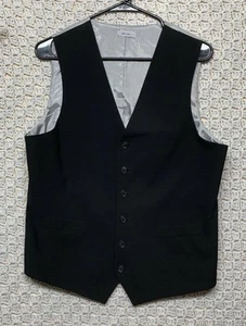 JF J. Ferrar Men’s Sz M Vest Black Gray Slim Fit Wedding Prom Bachelor Best Man - Picture 1 of 7