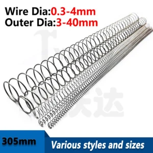 305mm Length Compression Springs Wire A2 Stainless Steel Spring Dia 0.3mm-4mm - Picture 1 of 11