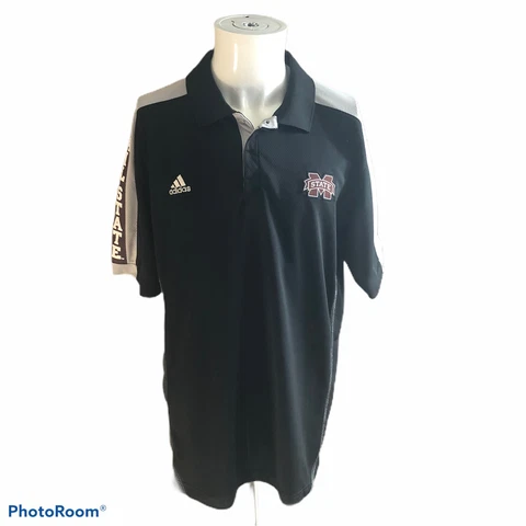 Adidas Climalite Mississippi State Shirt Mens Large Black Polo Hail State! Cover