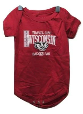 New Wisconsin Badgers Infant Sizes 3/6M-6/12M Red Creeper - Image 1 of 4