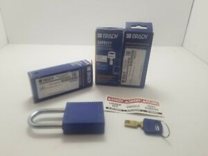 Brady SafeKey Lockout/Tagout Nylon Padlock Steel Shackle 1.5" - Blue (3 Pack)