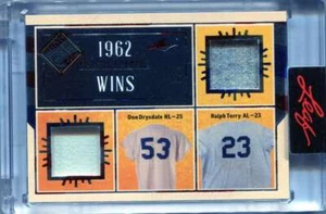 2025 Leaf Seasons in the Sun Leaders USA Ralph Terry Drysdale Dual Jersey 2/5 - Picture 1 of 2