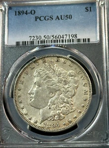 1894-O Morgan Dollar PCGS AU50 Beauty, New Slab, Best Price on Ebay* CHRC - Picture 1 of 2