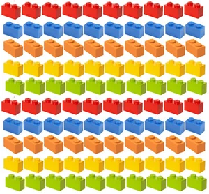 ☀️100x NEW LEGO 1x2 MIX Bricks #3004 BULK Parts Building Red Yellow Blue Orange - Picture 1 of 1