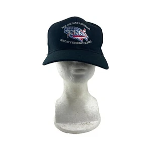Vintage NFL Football Super Bowl XXXVI Embroidered Black Adjustable Hat Cap 2002 - Picture 1 of 6