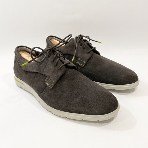 Scarpa Clarks uomo 9 5M Denner Motion Oxford grigio scamosciato stringata casual comoda