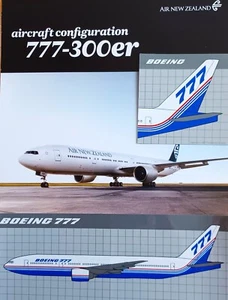 AIR NEW ZEALAND 777-300er Photo Data Card & 2 Boeing 777 Stickers - Picture 1 of 3