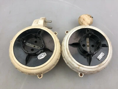 2x alte kleine Kabeltrommel Verlängerungskabel Abroller ROWI Bakelit  - Bild 1 von 4