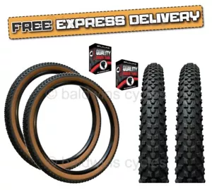Baldys 26 x 2.10 Mountain Bike CLASSIC BROWN WALL Off Road TYREs TUBEs - Picture 1 of 18