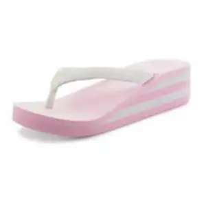 SANDALIAS SEÑORA ROSA BLANCO TACÓN DE CUÑA ESPUMA ZAPATOS DE PLAYA CON PUNTERA POSTE PARA MUJER - Imagen 1 de 2
