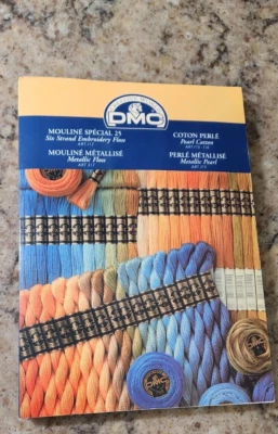DMC Creative World  Color Card Sampler  w/ Cotton Thread Framed Advertising - Image 1 of 4