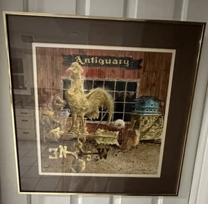 An Original Ron Dembosky’s Painting Famous Rooster “Antiquary” 24” X24” Unique - Picture 1 of 6