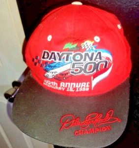 1998 40th Annual Daytona 500 NASCAR Hat Red/Black Snapback USA - Picture 1 of 3