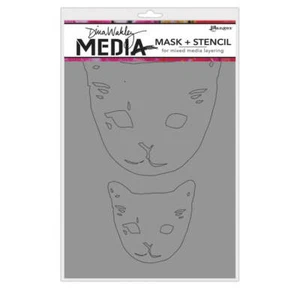 Plantillas de medios Ranger Dina Wakley 9""X6"" - máscaras de cabeza de gato MDS65012 - Imagen 1 de 1