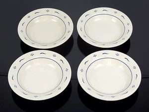 LONGABERGER WOVEN TRADICIONES TAZONES DE SOPA CON BORDE DE 8” (31097) AZUL CLÁSICO - JUEGO DE 4 - Imagen 1 de 4