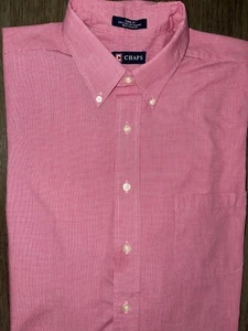 Mens Chaps Classic Fit Long Sleeve Pink Button Front Shirt 16 1/2 36-37 - EUC - Picture 1 of 2