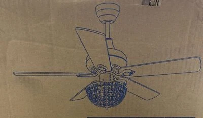 Ventilador de techo Warehouse Of Tiffany Hannele Bowl negro 52 pulgadas Foto 1 de 4