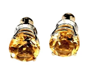 Citrine 14k Yellow Gold Stud Earrings - Picture 1 of 4