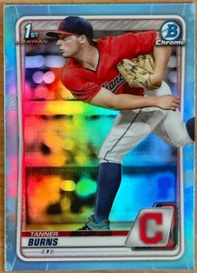 2020 1st Bowman Draft Tanner Burns SKY BLUE Refractor Cleveland Guardians - Picture 1 of 1