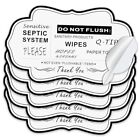 Do Not Flush Rules Sticker for Bathroom,5 Pack  Design Bathroom Signs White