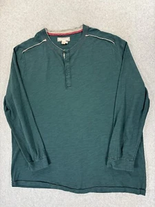 Carbon2Cobalt 100% Cotton Long Sleeve Henley Shirt (Men's XL Tall) Blue/Green - Picture 1 of 11