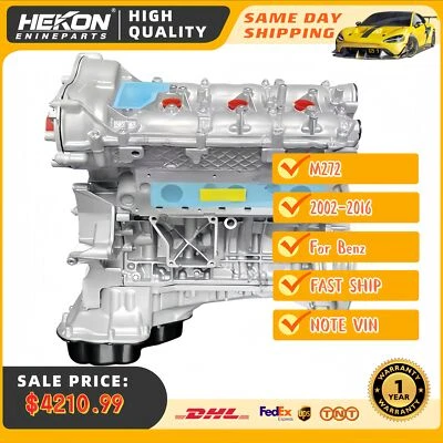 Conjunto de motor de bloque largo para 02-16 Benz 204-306 CV M272 974 2,5 3,0 3,5 L V6 E35 Foto 1 de 4