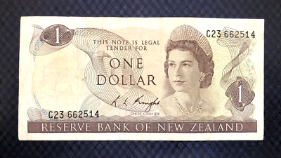 1975-77 NEW ZEALAND - 1 DOLLAR - P# 163c - VF - L2 - Image 1 of 2