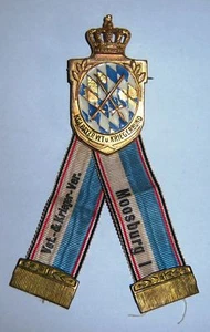 GERMAN - Bavarian, Vets. KriegerVerband Badge. Deschler & Sohn. Ges. Gesch. - Foto 1 di 5