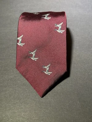 Gravata Brooks Brothers masculina de seda borgonha pato nova com etiquetas - Imagem 1 de 4