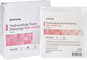 Hydrocellular Foam Dressings, Sterile, Non-Adhesive, Pad 4 in x 4 in, 10 Coun... - Picture 1 of 12