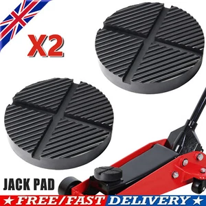 2X Universal Rubber Cross Grooved Trolley Jack Pad Floor Frame Rail Lift Adapter - Picture 1 of 7