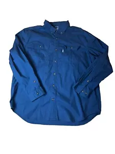 Carhartt Foreman Rugged Flex Button Up Hemd 2XL Blau Relaxed Arbeit Outdoor - Bild 1 von 7