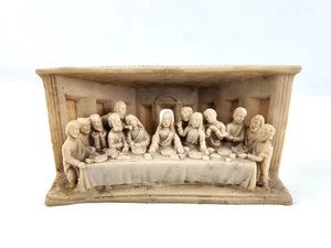 Vintage Carved Stone Sculpture The room of the Last Supper Jesus Mexico J. Art - Picture 1 of 16