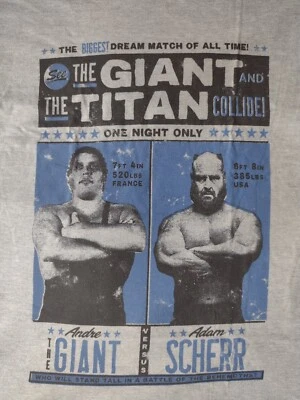Pro Wrestling Crate Andre the Giant  Adam Scherr "Dream Match"   T Shirt L - Image 1 of 3