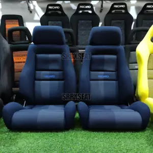 【1 PAIR】AUTHENTIC RECARO LSC BLUE MONZA Very Good Condition - Foto 1 di 12