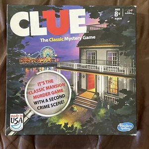 Clue Hasbro 2013 Edition Mystery 2-Sided Board Game Classic Mansion & Boardwalk - Picture 1 of 6
