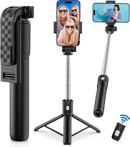 Selfie Stick Tripod 39" Bluetooth Remote Portable for iPhone and Android Phones - Picture 1 of 7