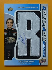 2023-24 Upper Deck SP gioco usato #DDM-CA Leo Carlsson Draft Day Marks /35 - Foto 1 di 2