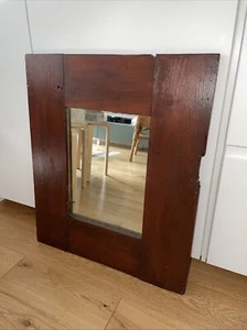 Square Mirror Made From Reclaimed Wood Handcrafted - Picture 1 of 2