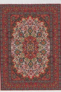 DOLLS HOUSE CARPET 1/12th  RED/MULTI  12½"(31 cm) x 8"(20 cm) TURKISH WOVEN - Picture 1 of 1
