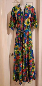 Vestido de anfitriona hawaiano vintage LELAND OF CALIFORNIA M - Imagen 1 de 17