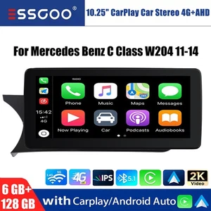 128GB 10.25" Coche GPS Carplay Estéreo para Mercedes Clase C W204 2011-2014 NTG4.5 - Imagen 1 de 18