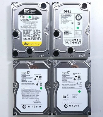 Lote de 4 diversos. Discos rígidos SATA III (WD e SeaGate) de 1 TB de 3,5 pol. - Imagem 1 de 4