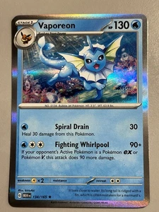Vaporeon 134/165 SV: Scarlet & Violet 151 Holo Rare Pokemon TCG NM - Bild 1 von 2